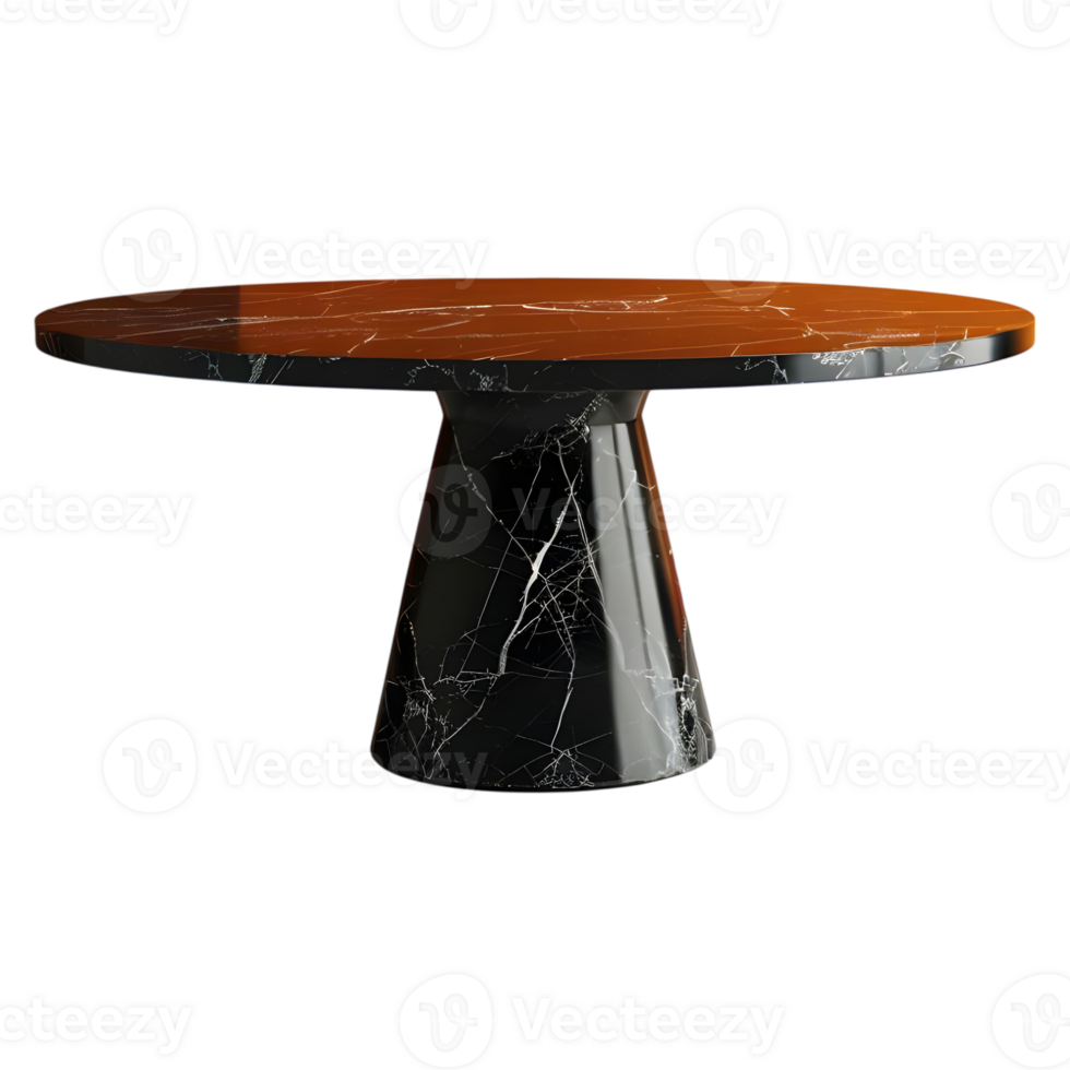 Rounded Marble Table on Transparent background png