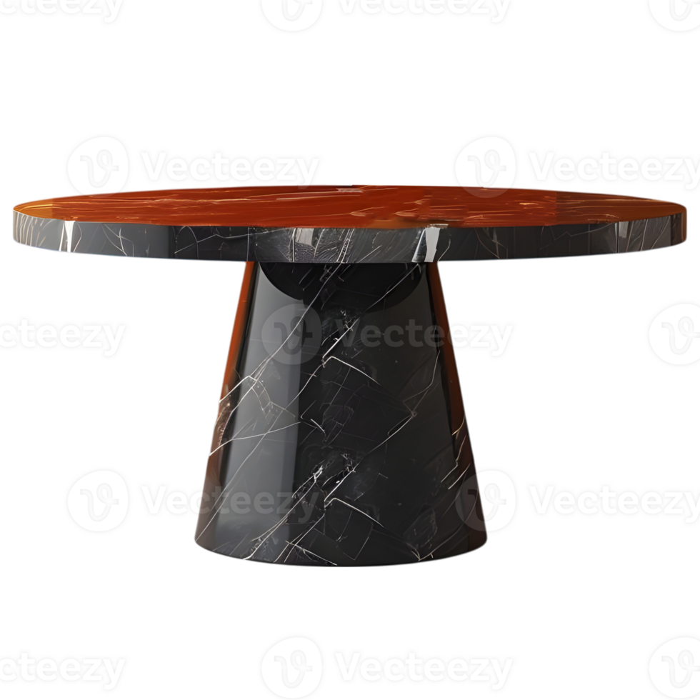 Rounded Marble Table on Transparent background png