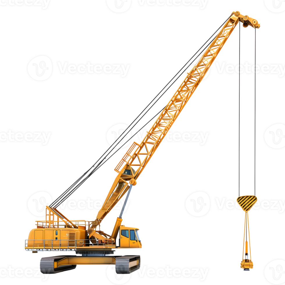 3D Rendering of a Crawler Crane on Transparent Background png