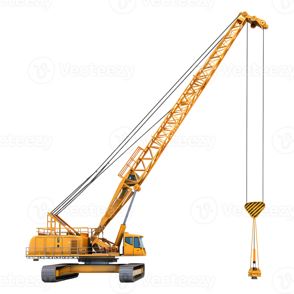 3d le rendu de une crawler grue sur transparent Contexte png