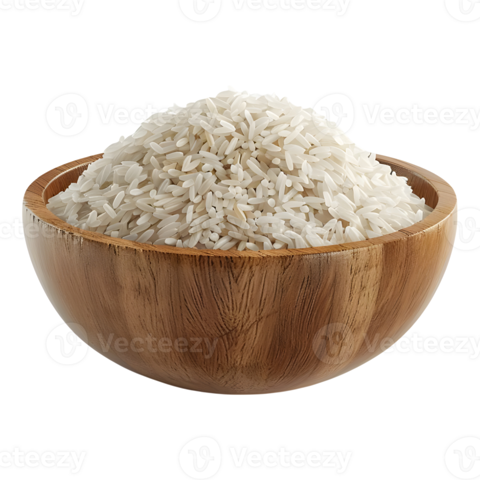 Basmati Rice in a Bowl on Transparent background png