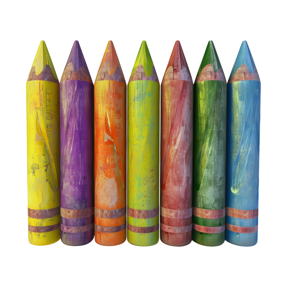 3D Rendering of a Colorful Pencils on Transparent Background png