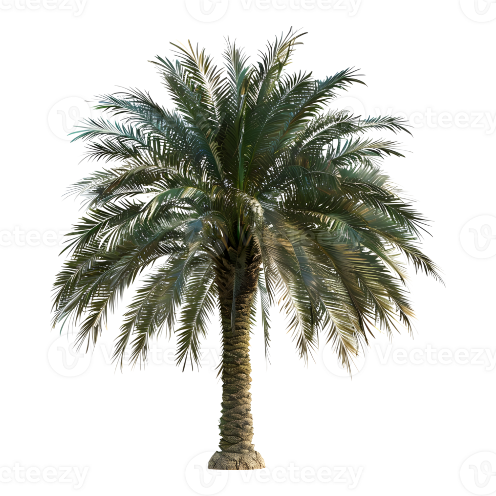3D Rendering of a Palm Tree on Transparent Background png