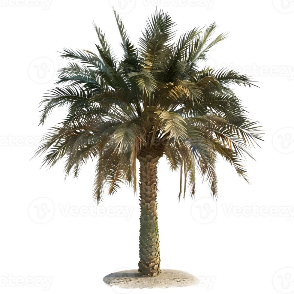 3D Rendering of a Palm Tree on Transparent Background png