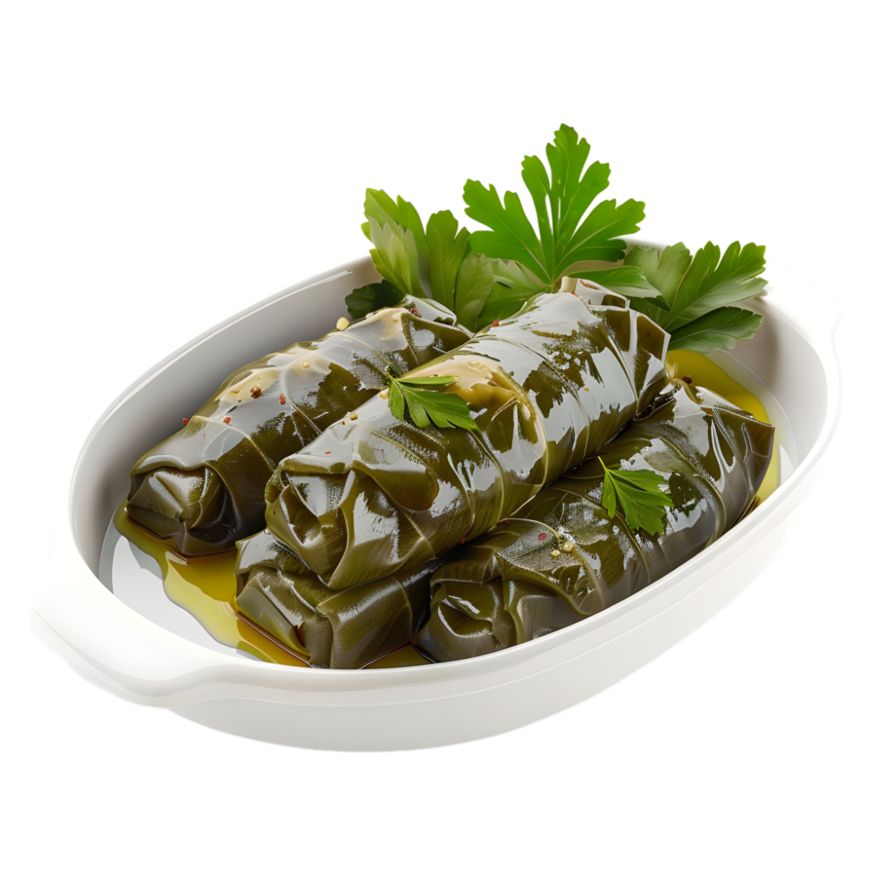 3D Rendering of a Grape Leaves Dolma Stuffed Meat on Transparent Background png