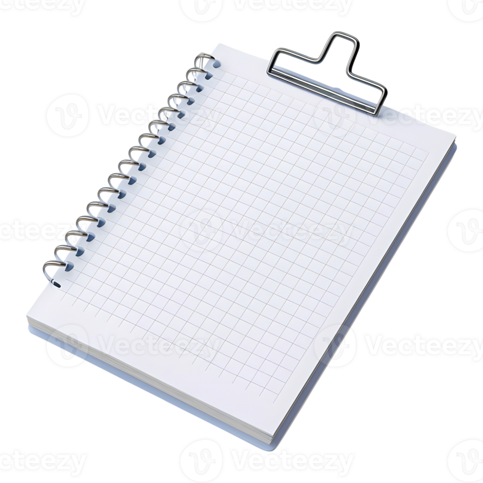 Blank Paper with Clipper on Transparent background png
