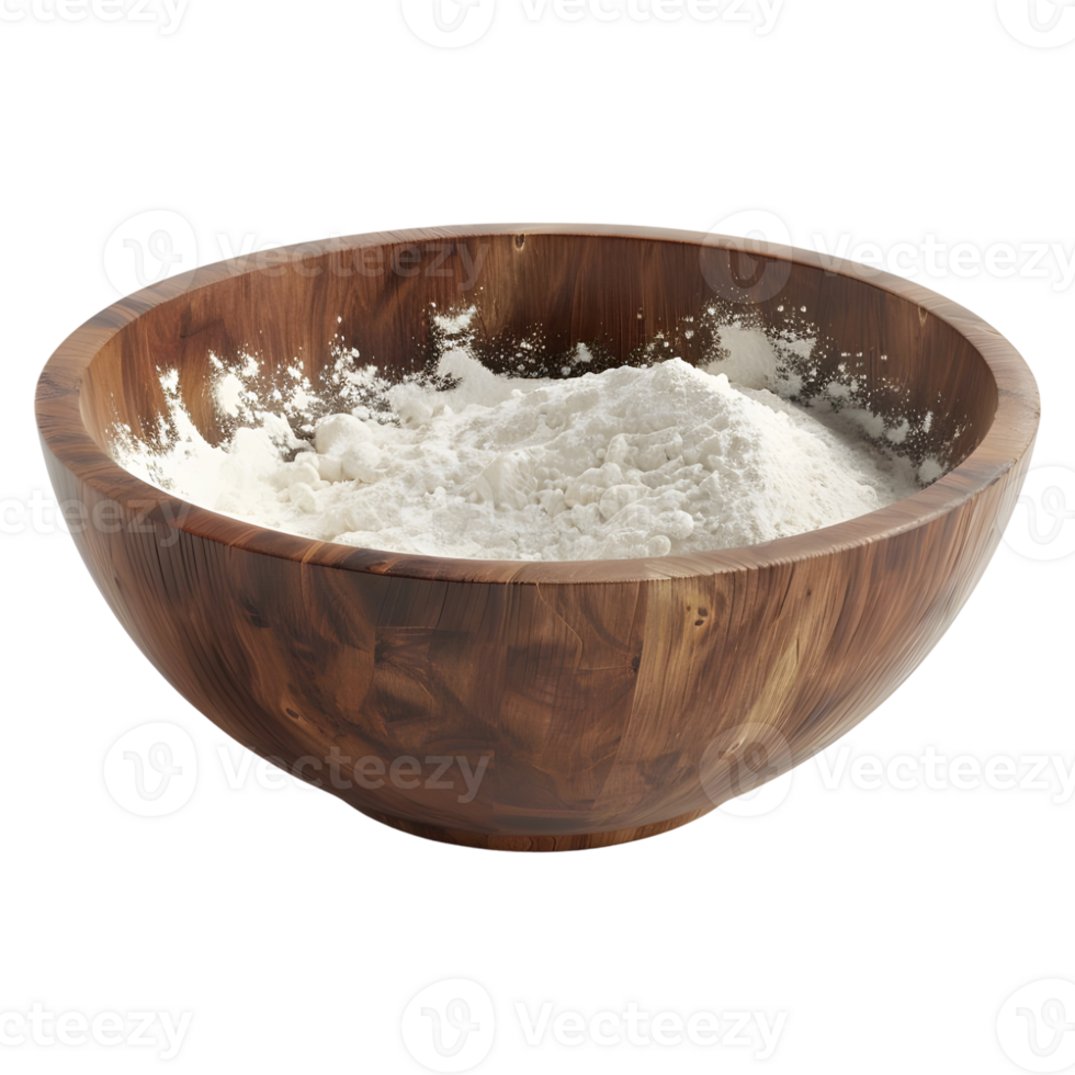 White Powder in a Bowl on Transparent background png