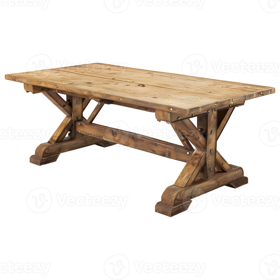 3D Rendering of a Blank Wooden Table on Transparent Background png