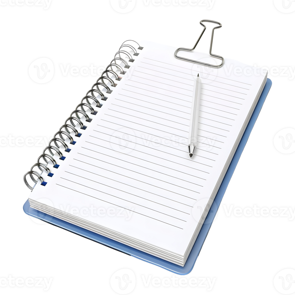Blank Paper with Clipper on Transparent background png