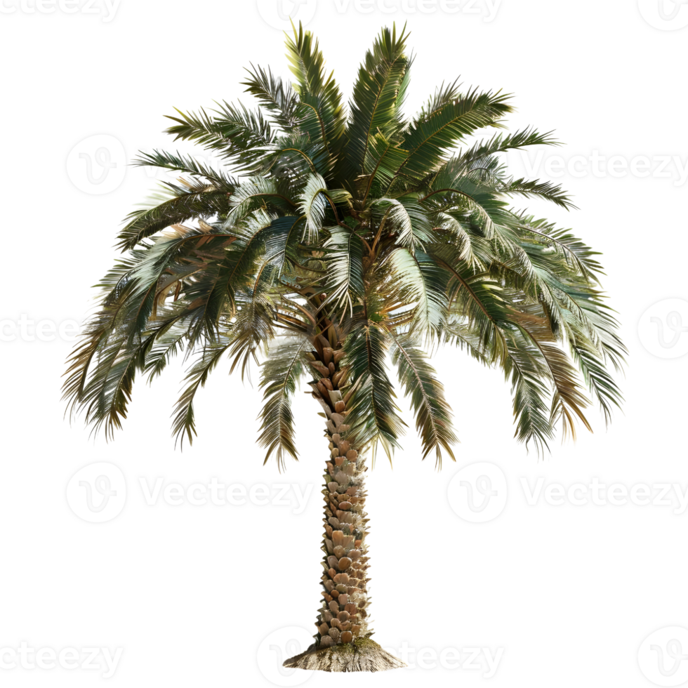 3D Rendering of a Palm Tree on Transparent Background png