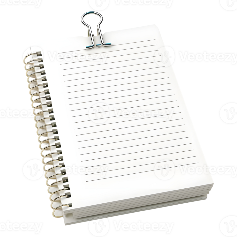 Blank Paper with Clipper on Transparent background png