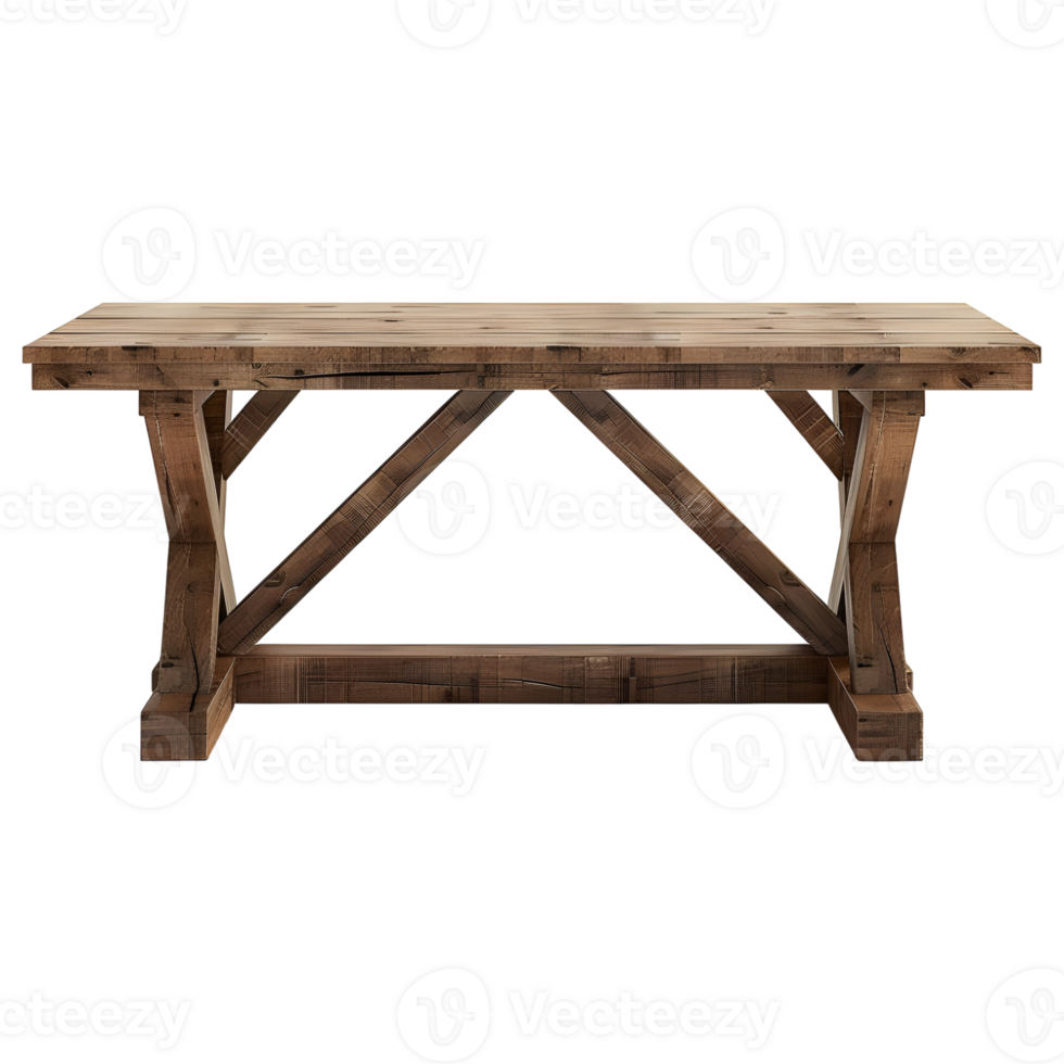 3D Rendering of a Blank Wooden Table on Transparent Background png