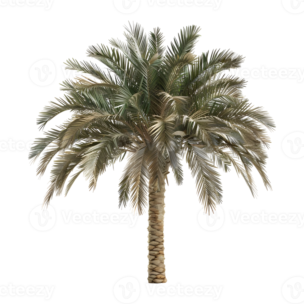 3D Rendering of a Palm Tree on Transparent Background png