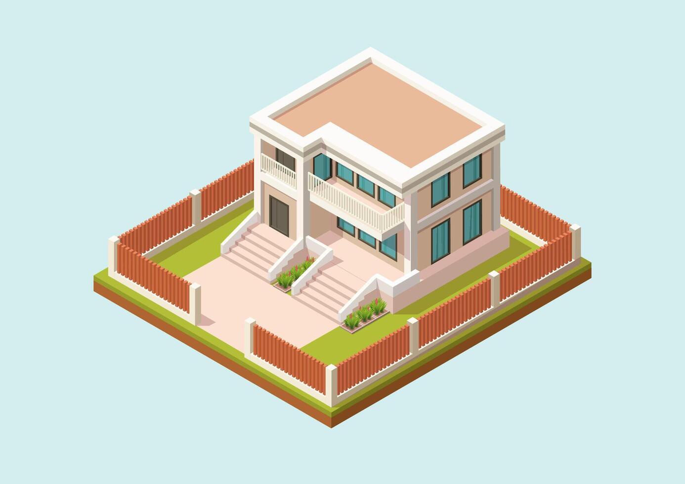 Isometric modern house vector