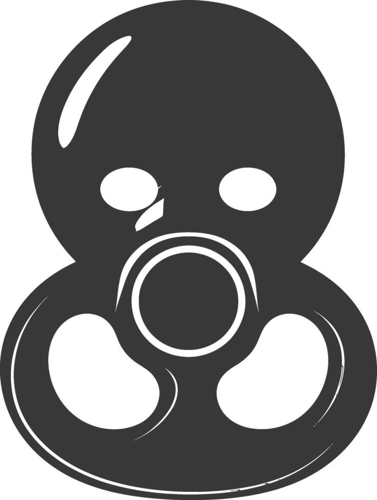 silhouette baby pacifier full black color only vector