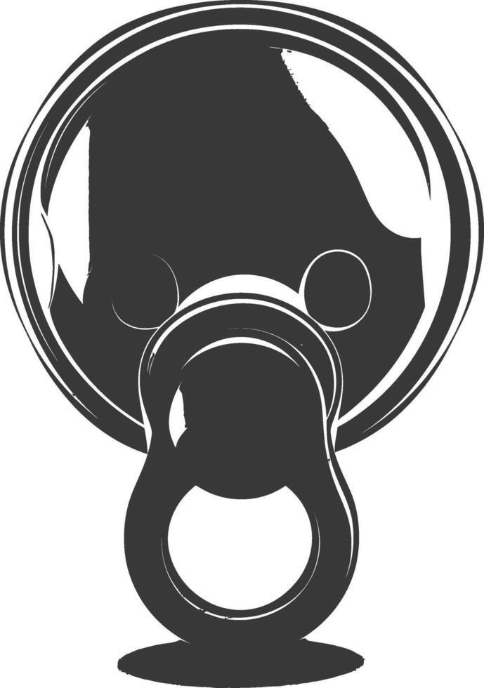 silhouette baby pacifier full black color only vector
