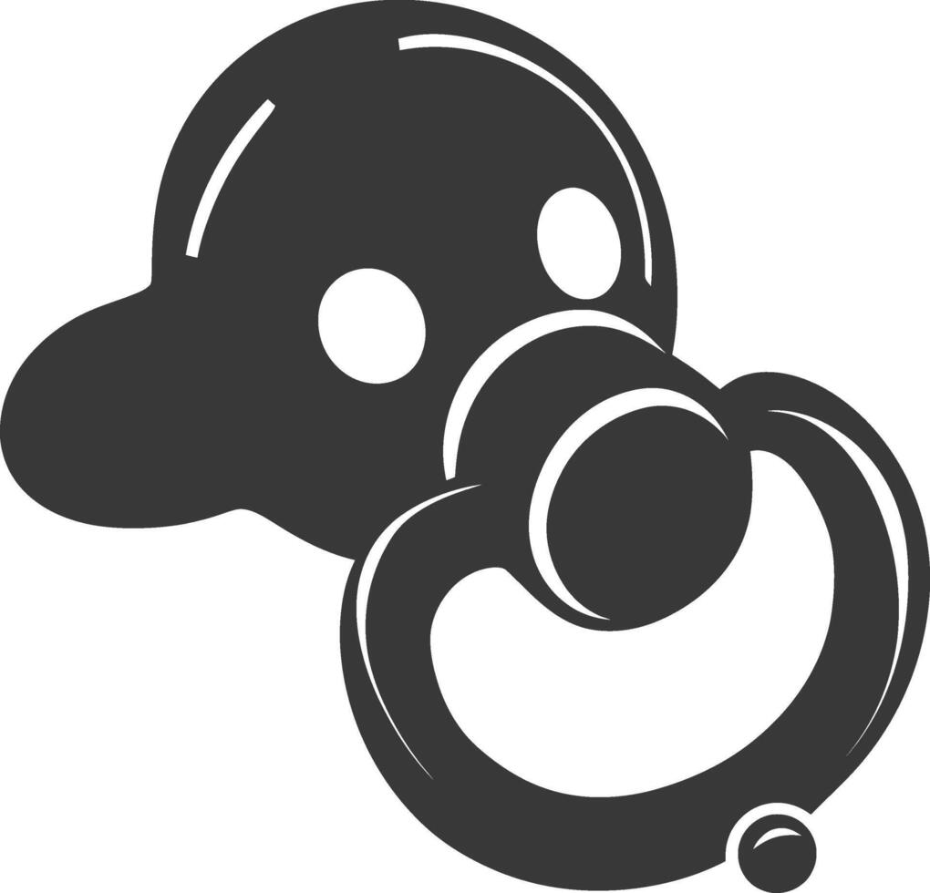 silhouette baby pacifier full black color only vector