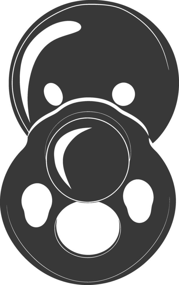 silhouette baby pacifier full black color only vector