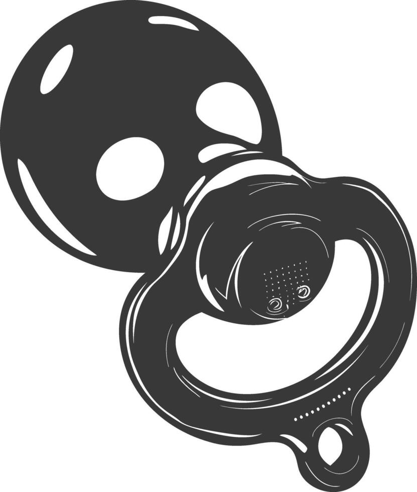 silhouette baby pacifier full black color only vector