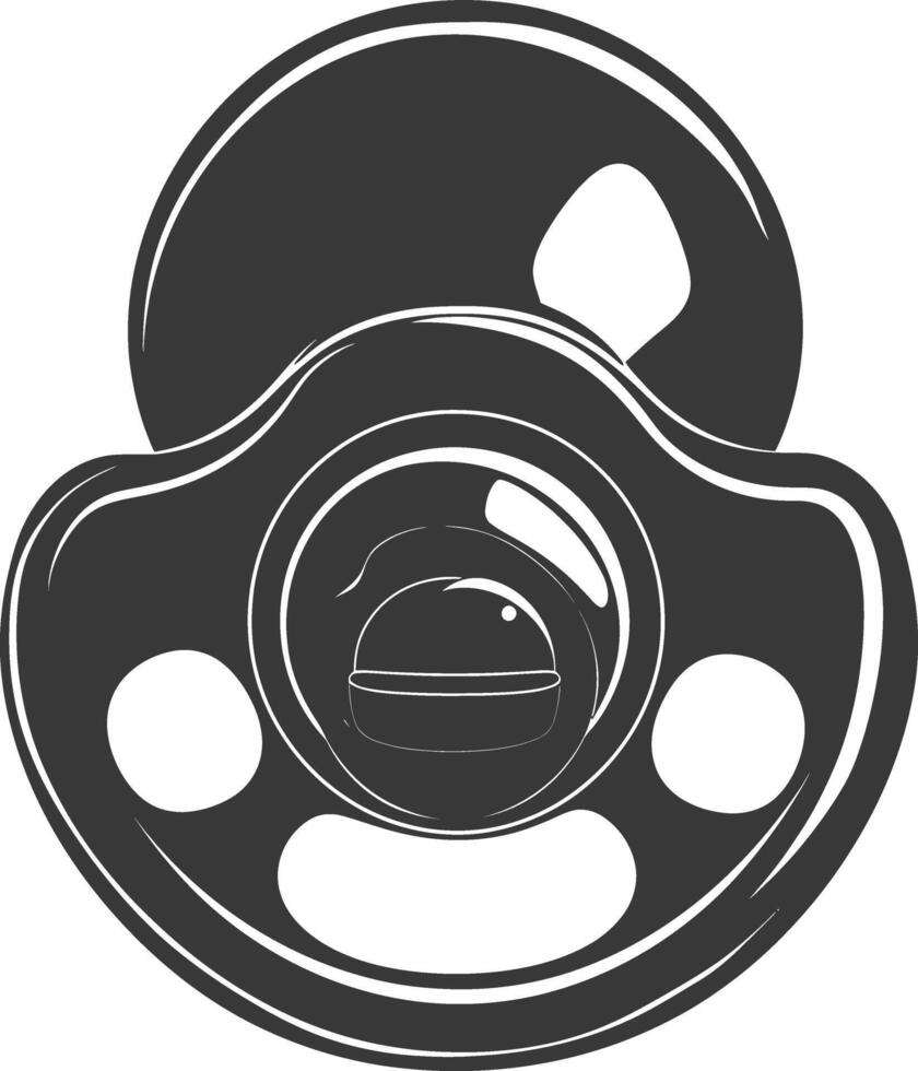 silhouette baby pacifier full black color only vector