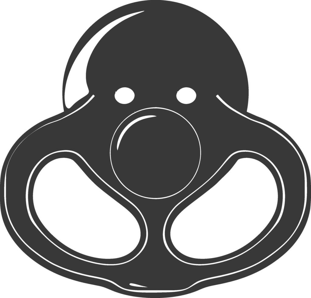 silhouette baby pacifier full black color only vector