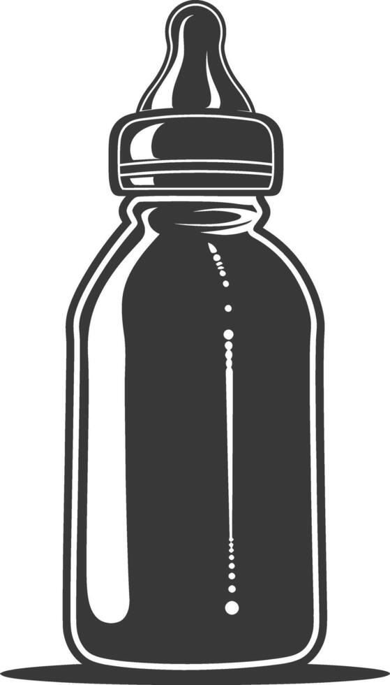 silhouette baby bottle full black color only vector