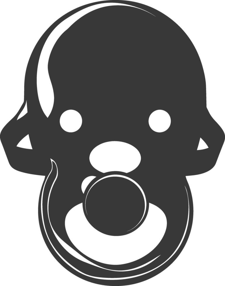 silhouette baby pacifier full black color only vector