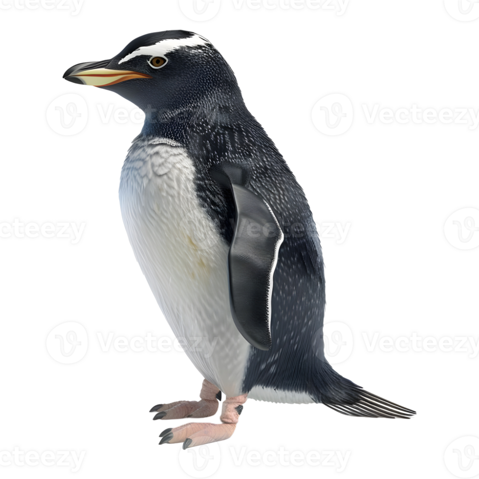 3D Rendering of a Penguin on Transparent Background png