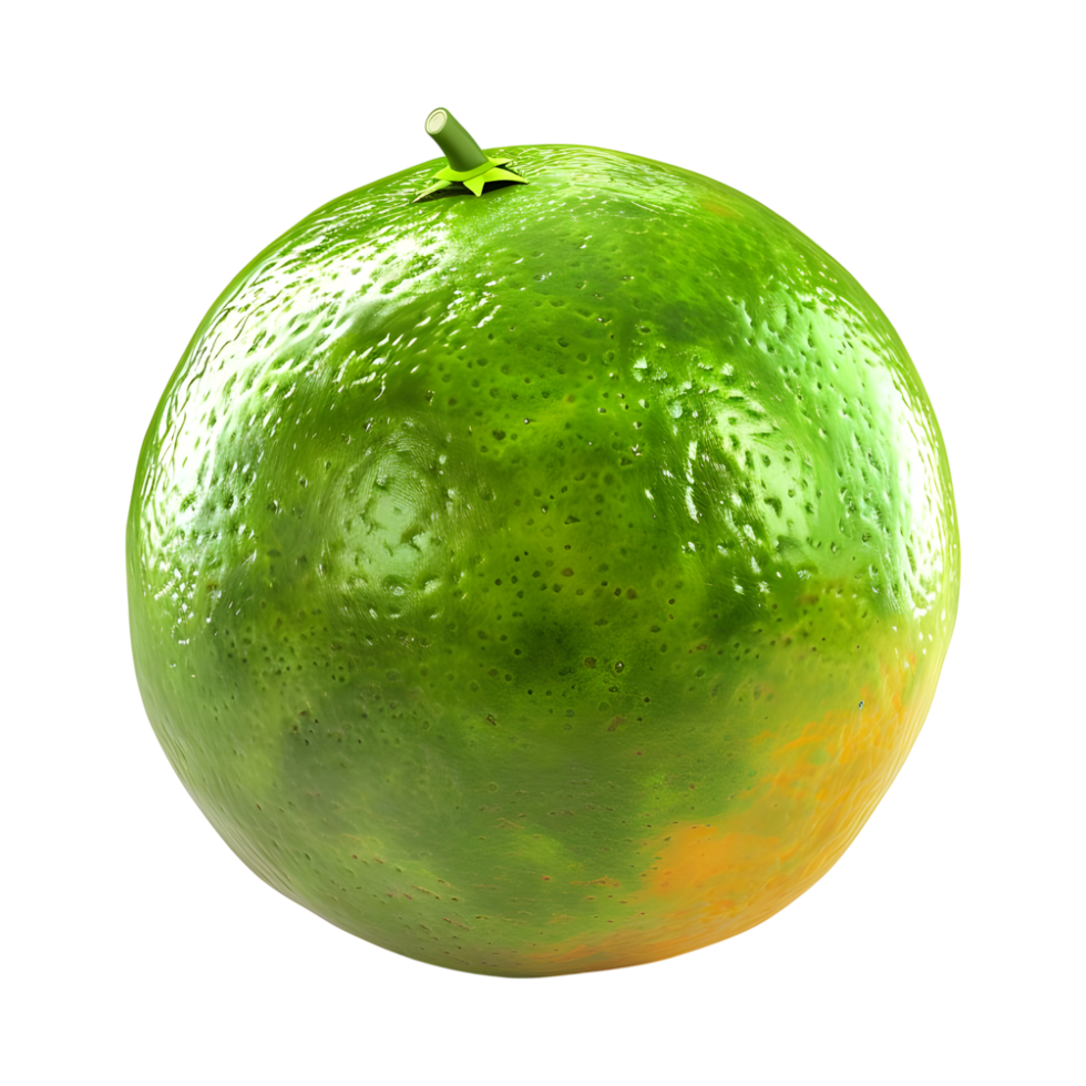 3D Rendering of a Green Oranges on Transparent Background png