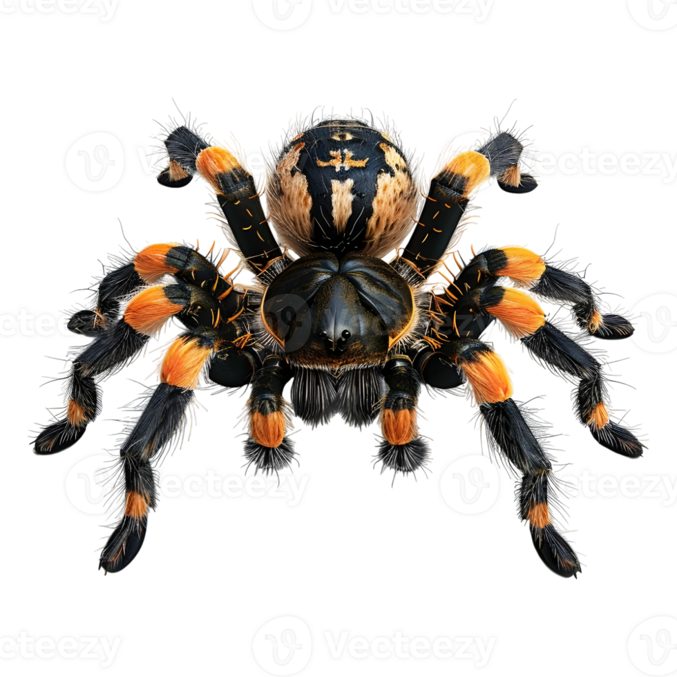 3D Rendering of a Mexican redknee tarantula spider on Transparent Background png