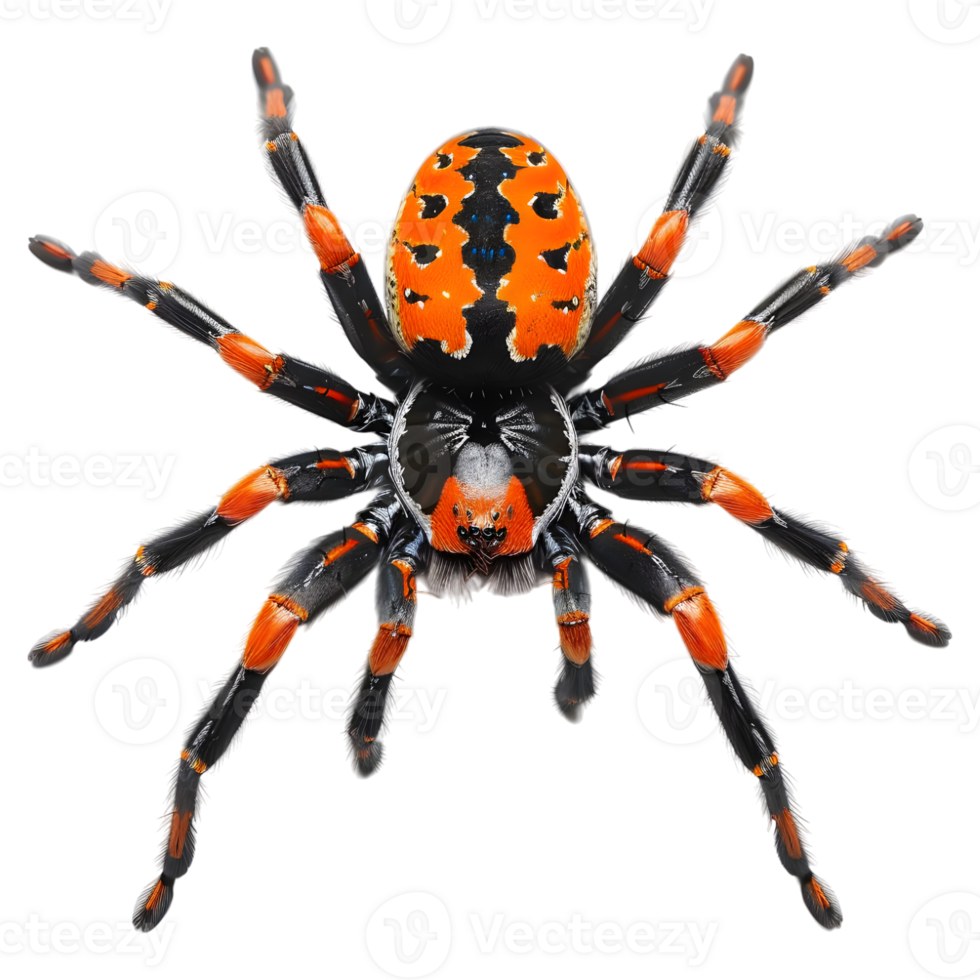 3D Rendering of a Mexican redknee tarantula spider on Transparent Background png