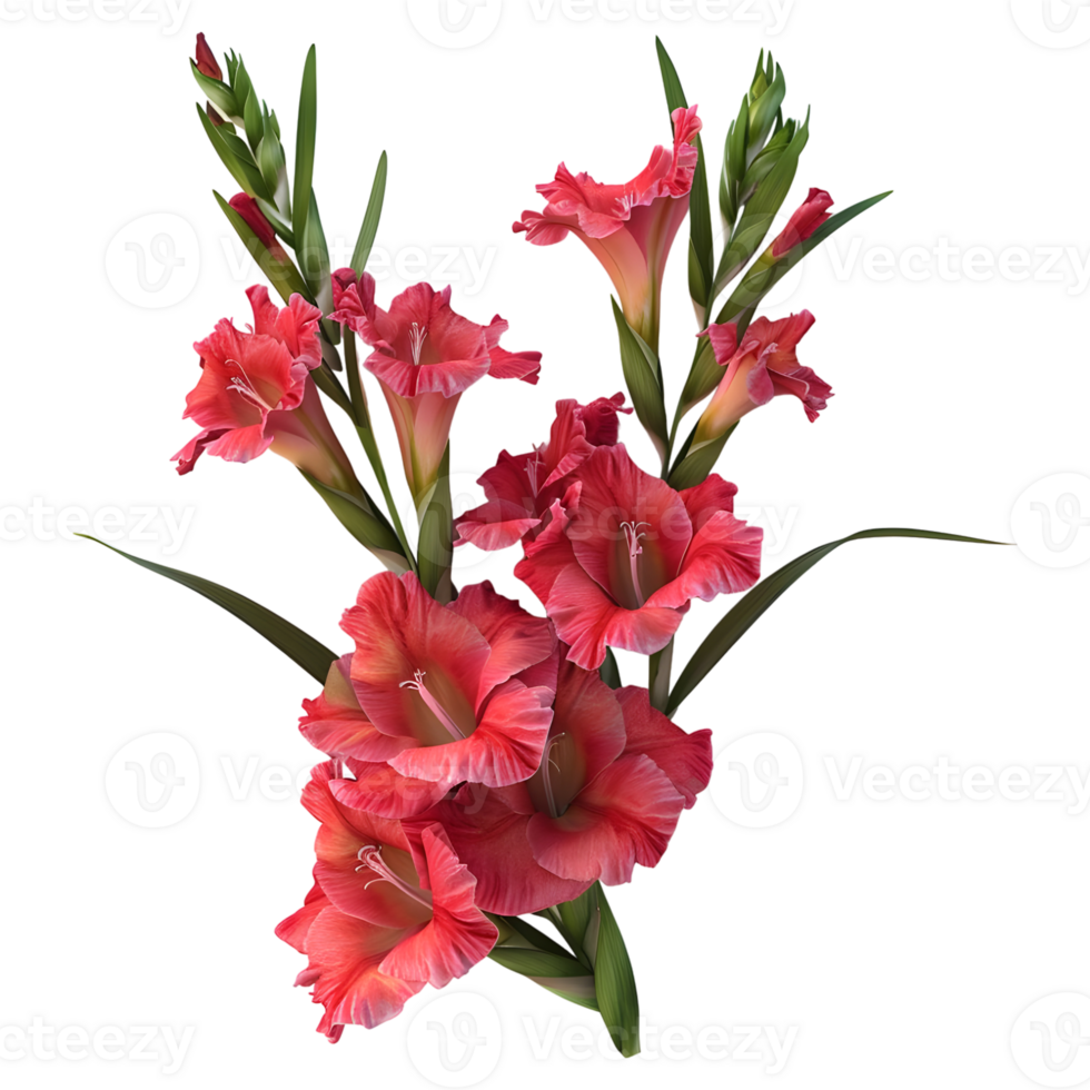 3D Rendering of a Gladiolus Flower on Transparent Background png