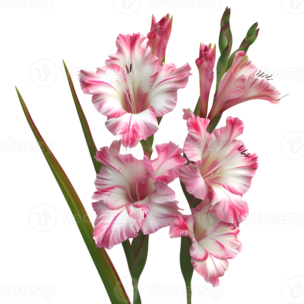 3D Rendering of a Gladiolus Flower on Transparent Background png