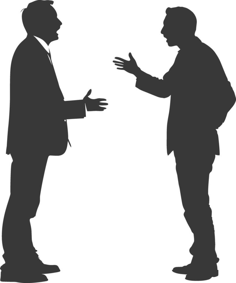 silhouette boss shouts at employee full body black color only vector