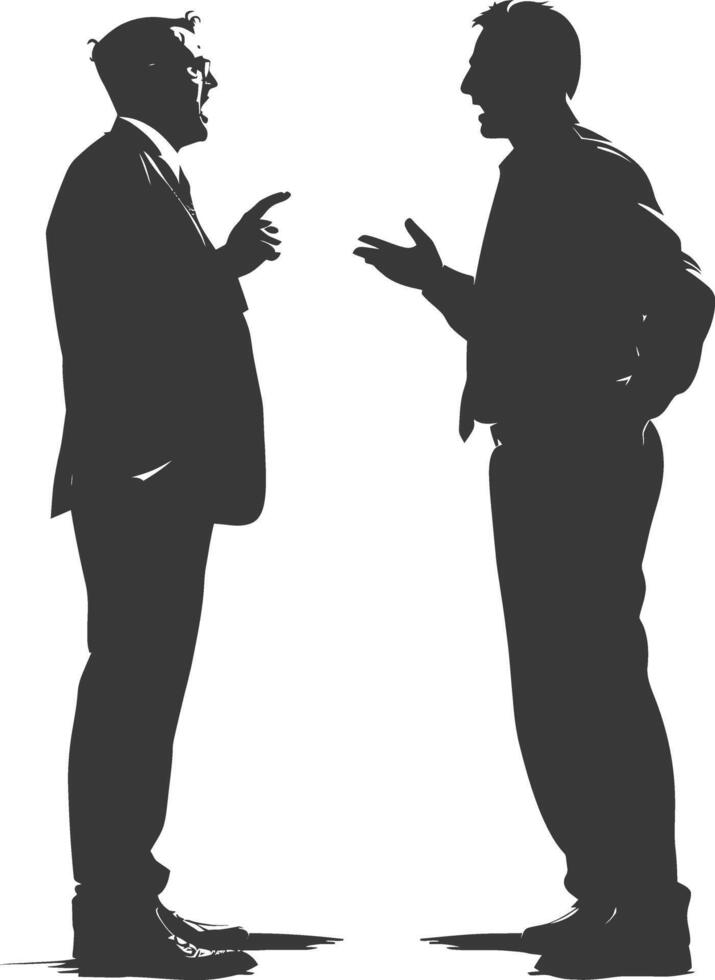 silhouette boss shouts at employee full body black color only vector