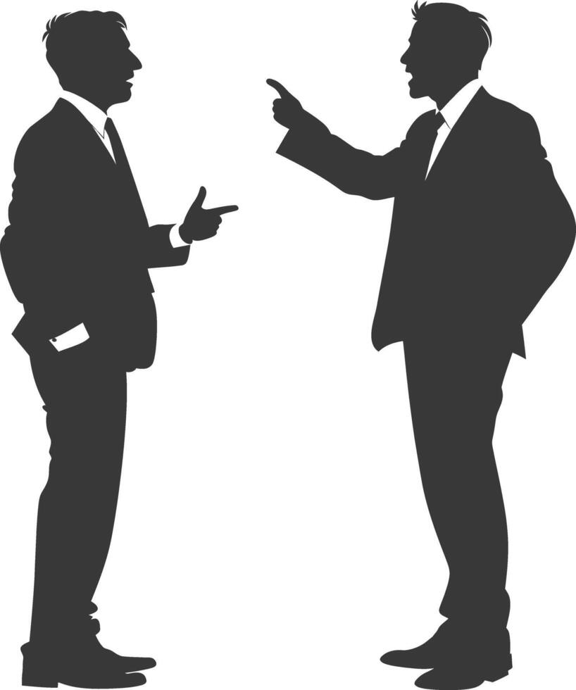 silhouette boss shouts at employee full body black color only vector