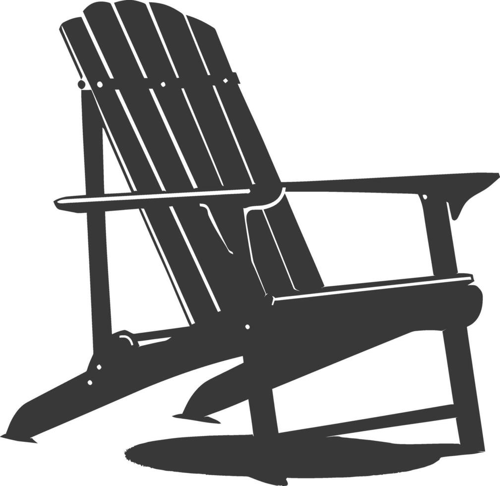 silhouette beach chair full black color only vector