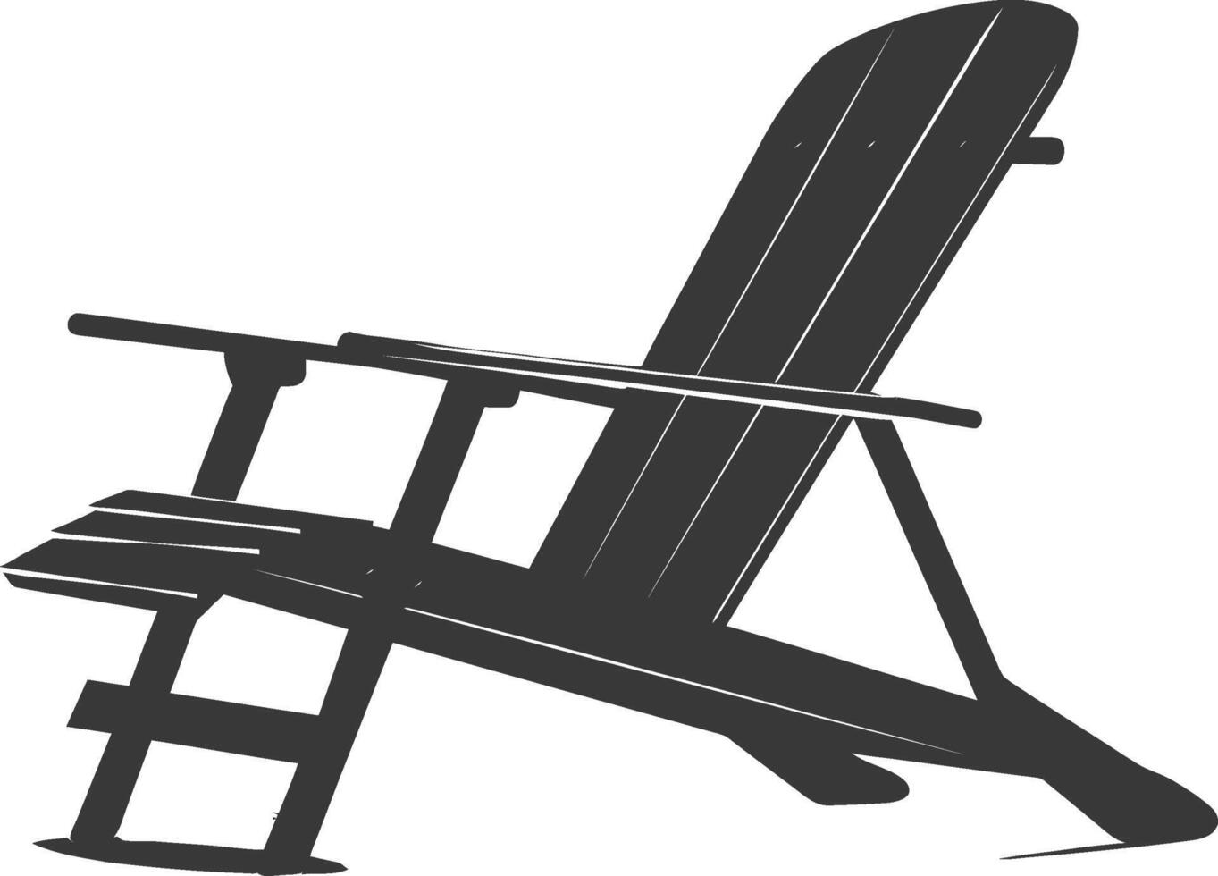 silhouette beach chair full black color only vector