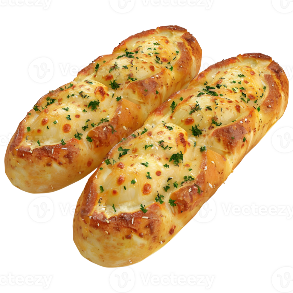 3D Rendering of a Long Bread Baked on Transparent Background png