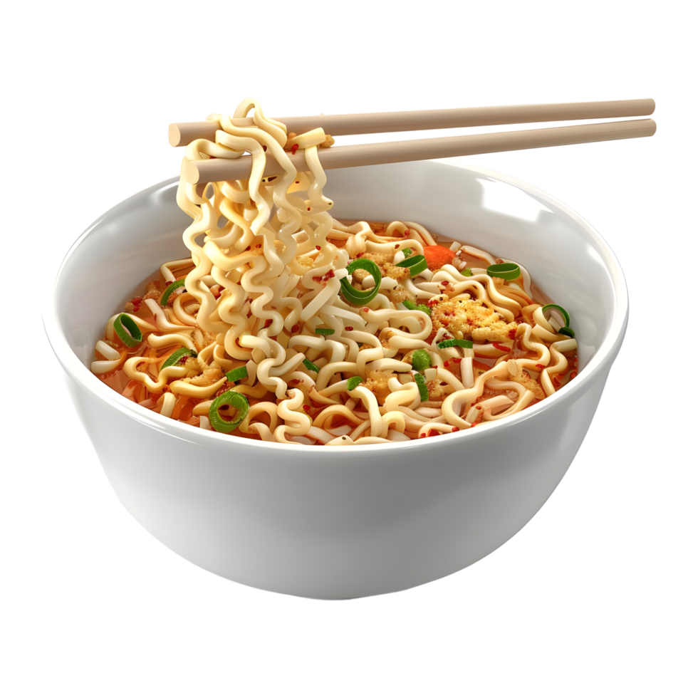 3d Renderização do uma noddle's em transparente fundo png