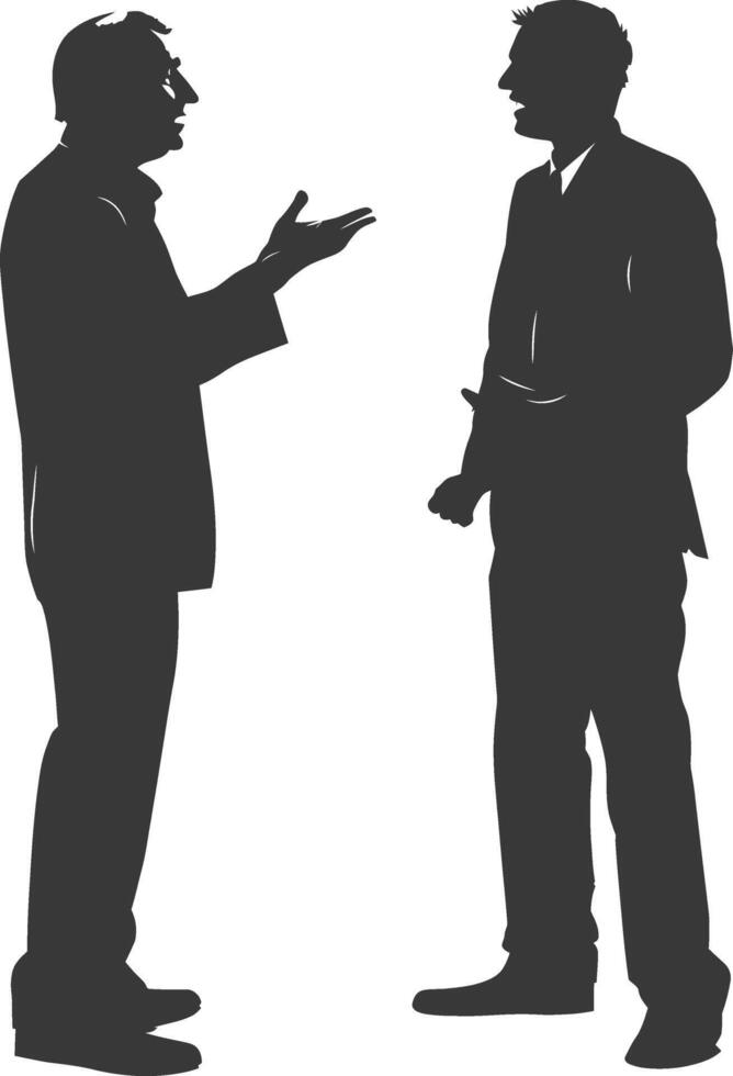 silhouette boss shouts at employee full body black color only vector