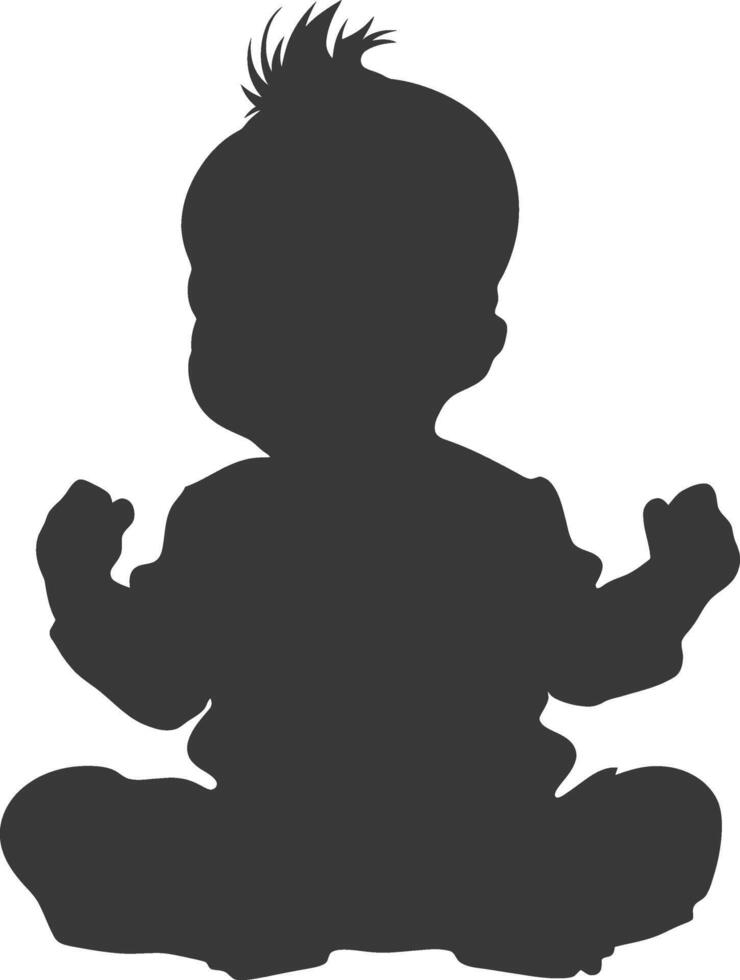 silhouette baby toy full black color only vector