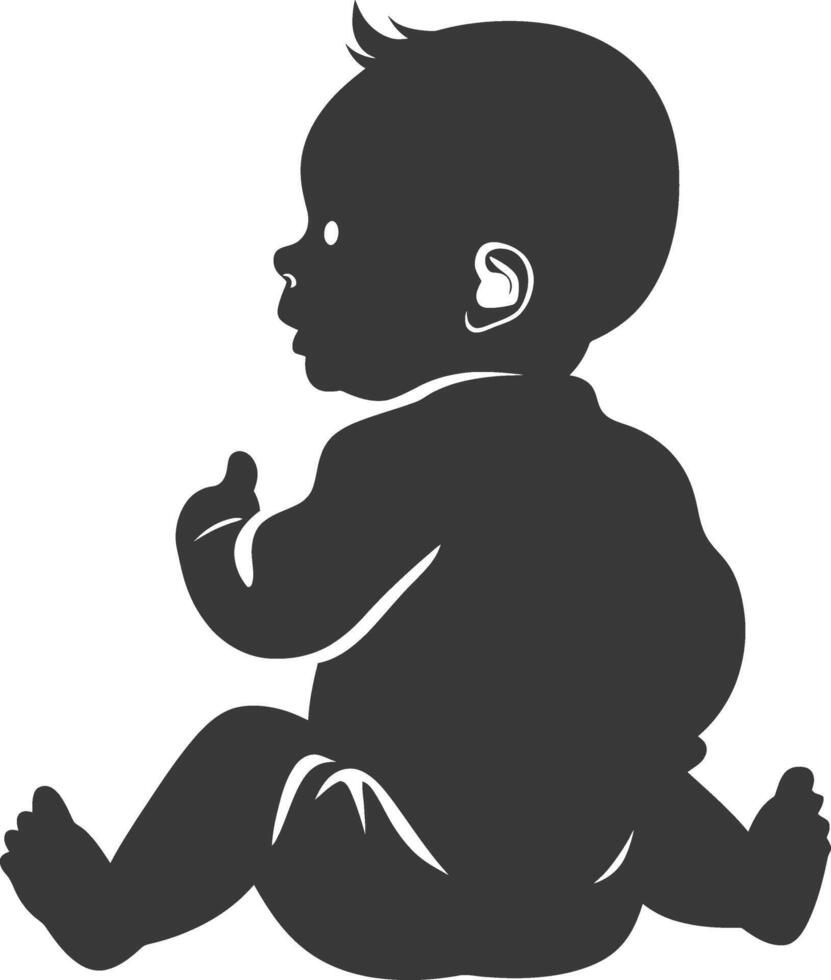 silhouette baby toy full black color only vector
