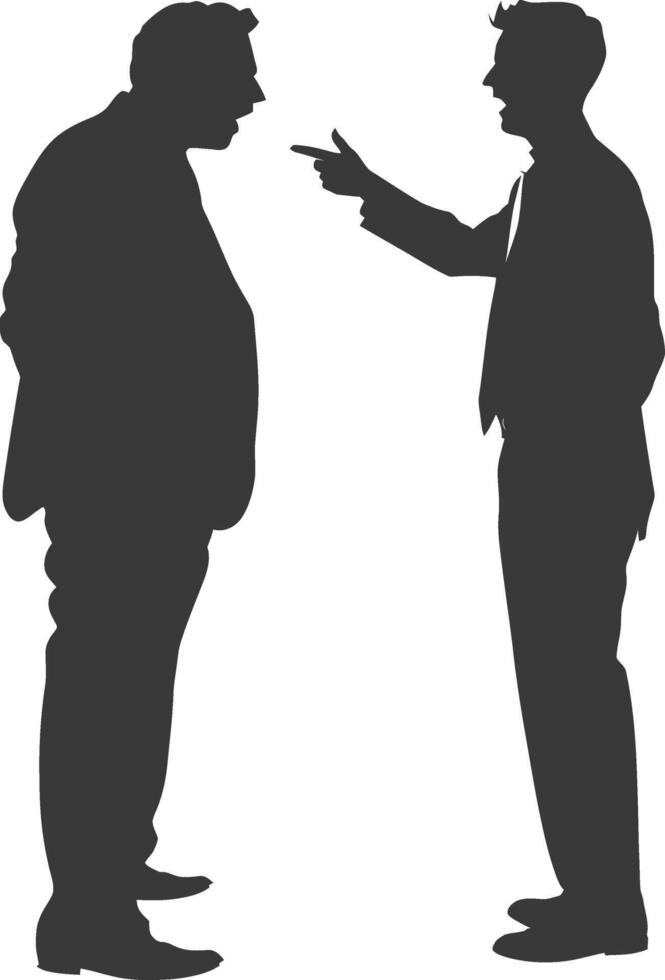 silhouette boss shouts at employee full body black color only vector