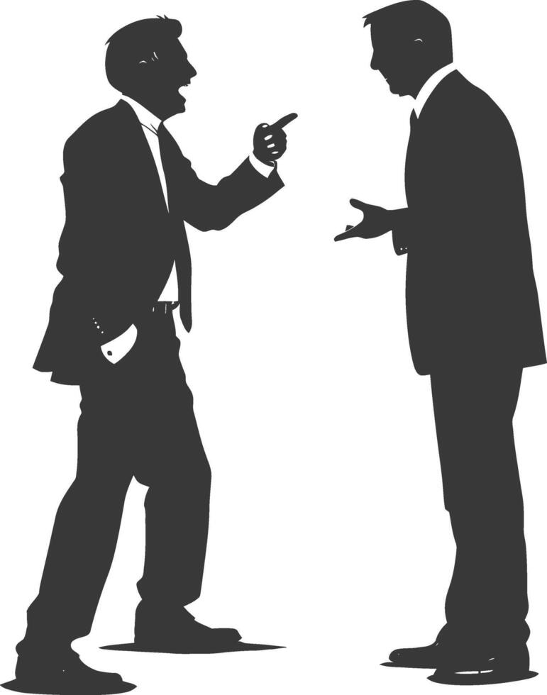 silhouette boss shouts at employee full body black color only vector