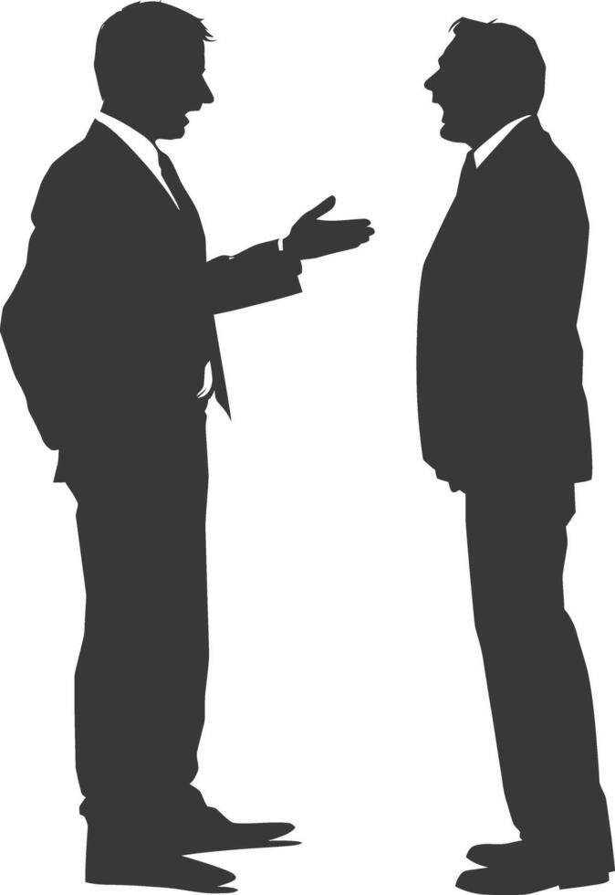 silhouette boss shouts at employee full body black color only vector