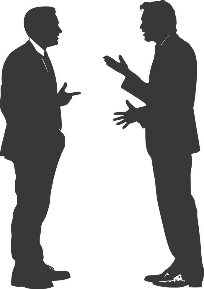 silhouette boss shouts at employee full body black color only vector