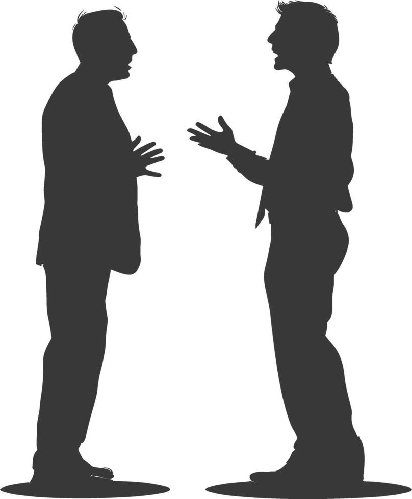 silhouette boss shouts at employee full body black color only vector