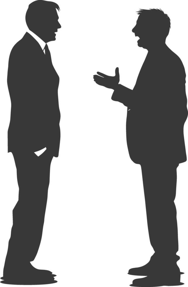 silhouette boss shouts at employee full body black color only vector