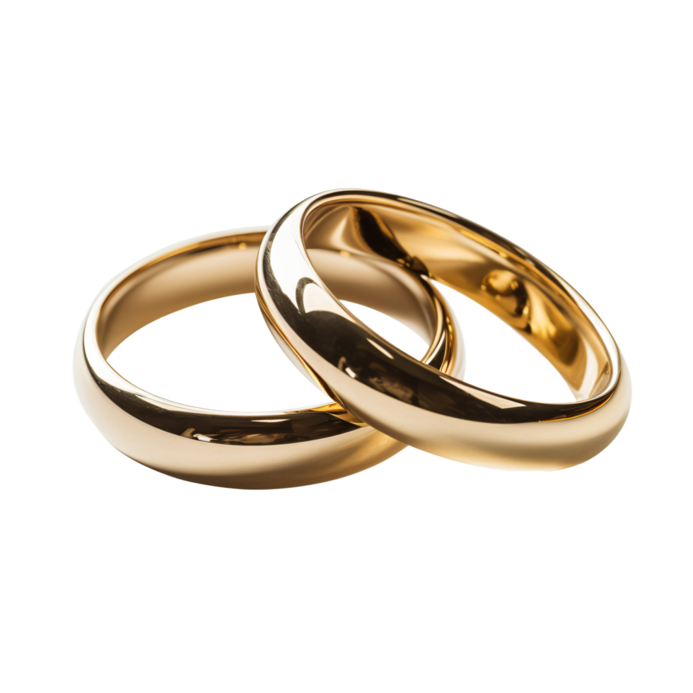 Gold Hochzeit Ringe Studio isoliert Foto png